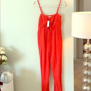 Anthropologie Tie Front Jumpsuit